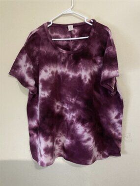 Livi 18 20 1X Women's Plus Size Purple Tie Dye Sweatshirt Top Blouse